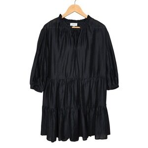 NWT Hudson North Black Tiered Lyocell Blend Mini Dress & Removable Slip Medium